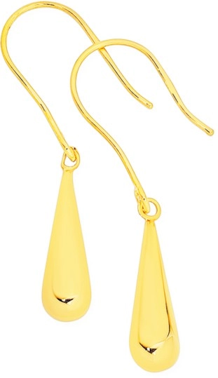 9ct Gold Bomber Drop Earrings