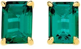 9ct Gold Created Emerald Stud Earrings