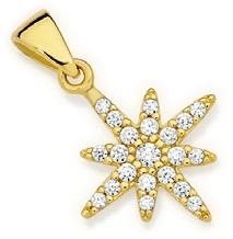 9ct Gold Cubic Zirconia Star Pendant