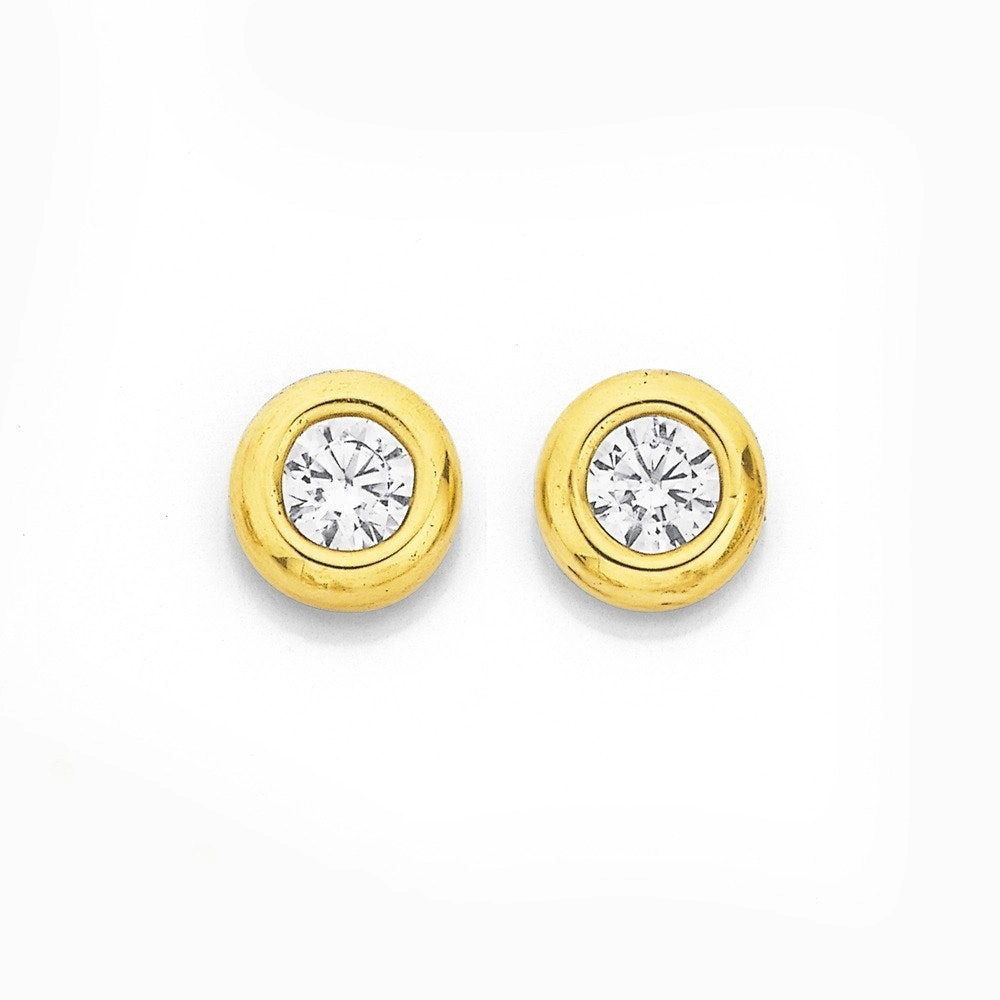 9ct Gold Cubic Zirconia Stud Earrings