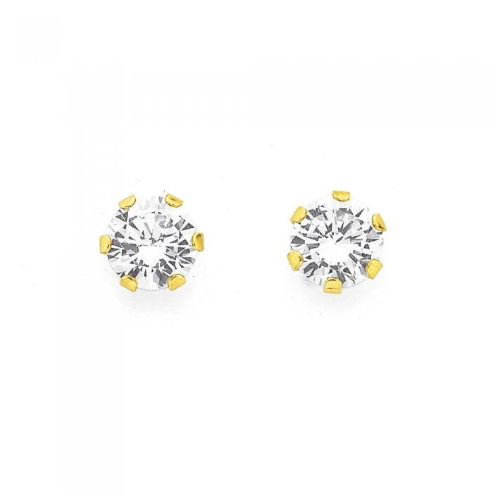 9ct Gold Cubic Zirconia Stud Earrings