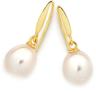 9ct Gold Cultured Freshwater Pearl Hook Earrings