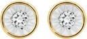 9ct Gold Diamond Bezel Set Stud Earrings