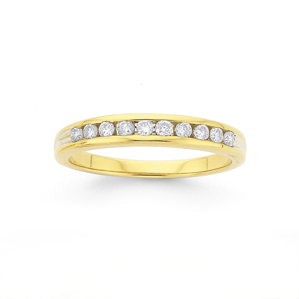 9ct Gold Diamond Channel Set Band