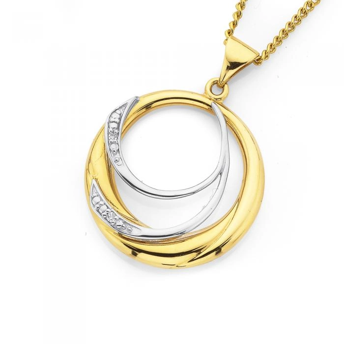 9ct Gold Diamond Circle Pendant