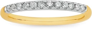 9ct Gold Diamond Claw Set Band