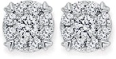 9ct Gold Diamond Cluster Stud Earrings