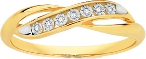 9ct Gold Diamond Crossover Ring