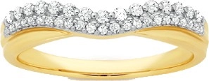 9ct Gold Diamond Curved Band