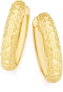 9ct Gold Diamond-Cut Huggie Earrings