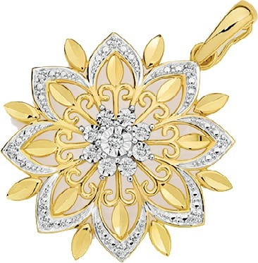 9ct Gold Diamond Flower Enhancer Pendant