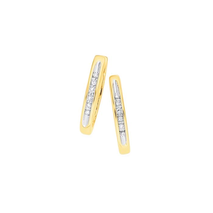 9ct Gold Diamond Huggie Earrings