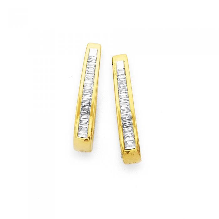 9ct Gold Diamond Huggies Earrings