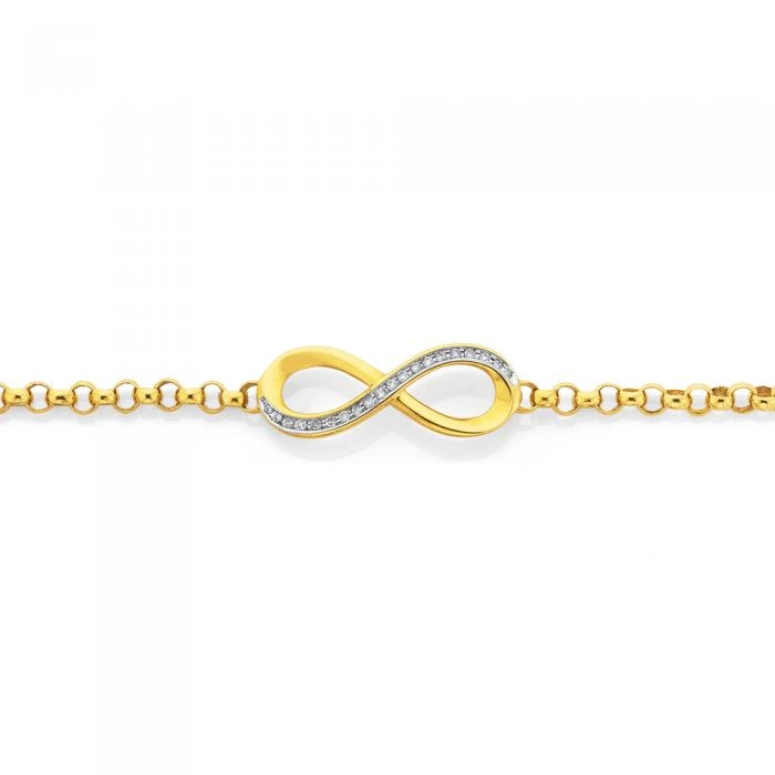 9ct Gold Diamond Infinity Bracelet