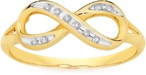 9ct Gold Diamond Infinity Ring