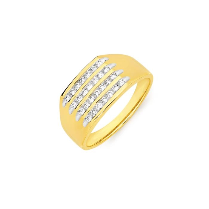 9ct Gold Diamond Men's Ring