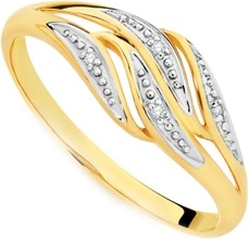 9ct Gold Diamond Multi Wave Ring