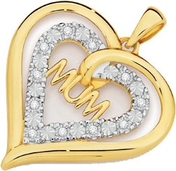 9ct Gold Diamond Mum Pendant