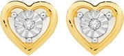 9ct Gold Diamond Open Heart Stud Earrings