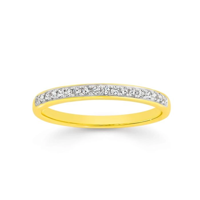 9ct Gold Diamond Pave Band