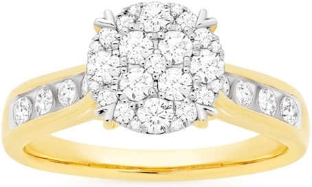 9ct Gold Diamond Round Cluster Ring