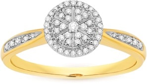 9ct Gold Diamond Round Cluster Ring