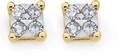 9ct Gold Diamond Square Look Stud Earrings