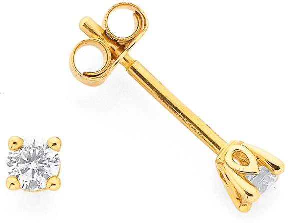 9ct Gold Diamond Stud Earrings