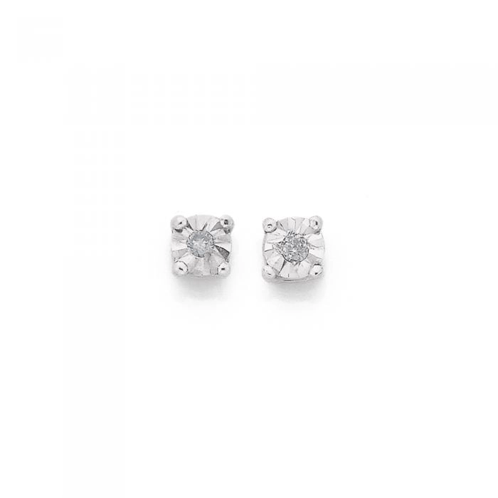 9ct Gold Diamond Stud Earrings