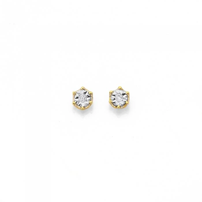 9ct Gold Diamond Stud Earrings