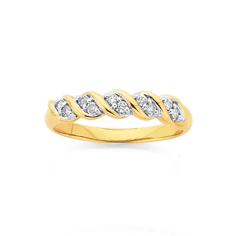 9ct Gold Diamond Swirl Anniversary Band