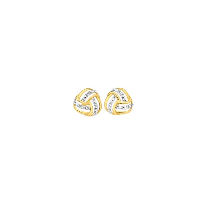 9ct Gold Diamond Triple Knot Stud Earrings