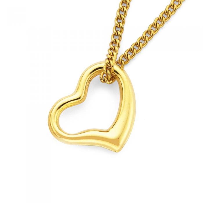 9ct Gold Floating Heart Pendant