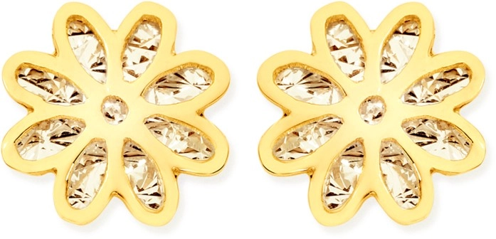 9ct Gold Flower Stud Earrings