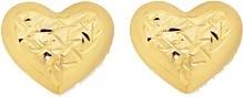 9ct Gold Heart Stud Earrings