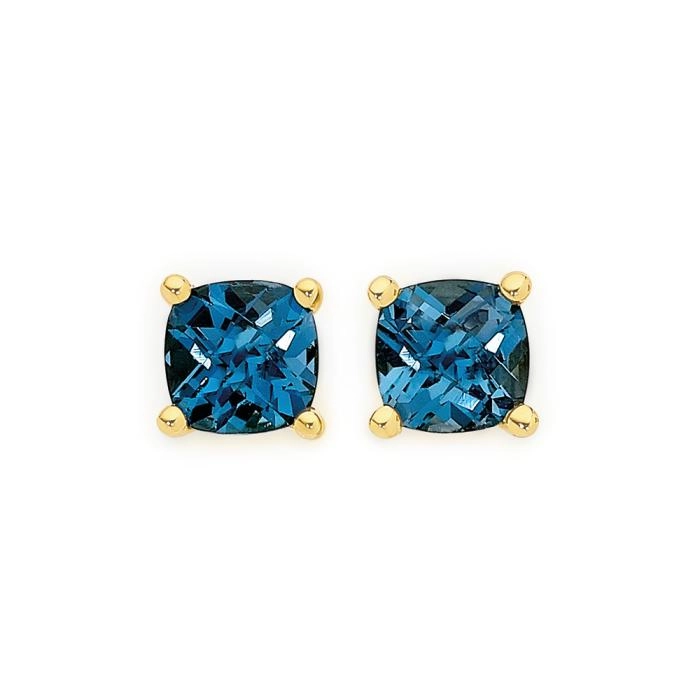 9ct Gold London Blue Topaz Stud Earrings