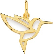 9ct Gold Open Hummingbird Pendant