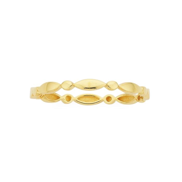 9ct Gold Oval & Marquise Pattern Stacker Ring