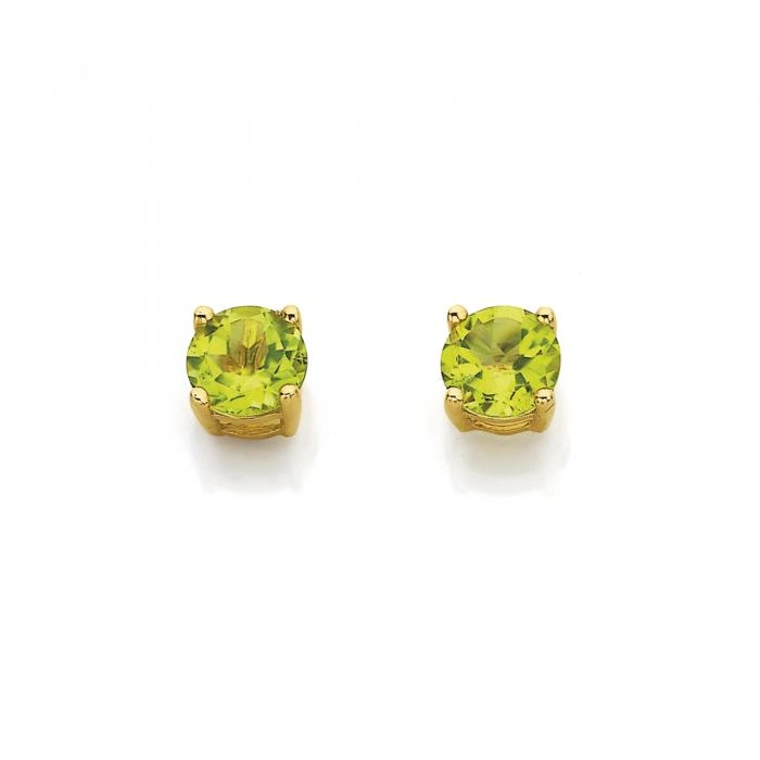 9ct Gold Peridot 5mm Studs