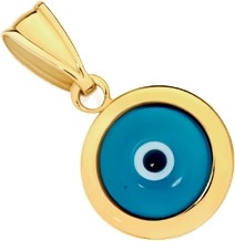 9ct Gold Round Evil Eye Pendant