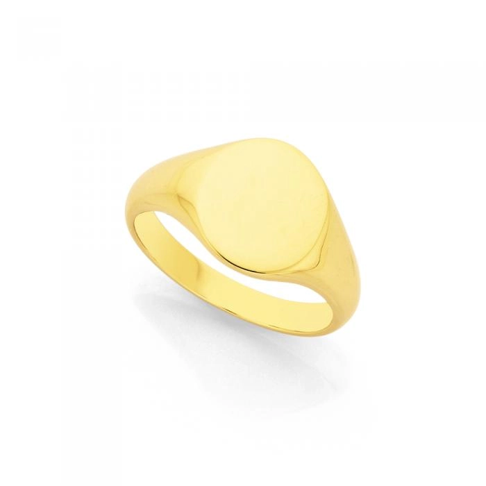 9ct Gold Round Signet Ring