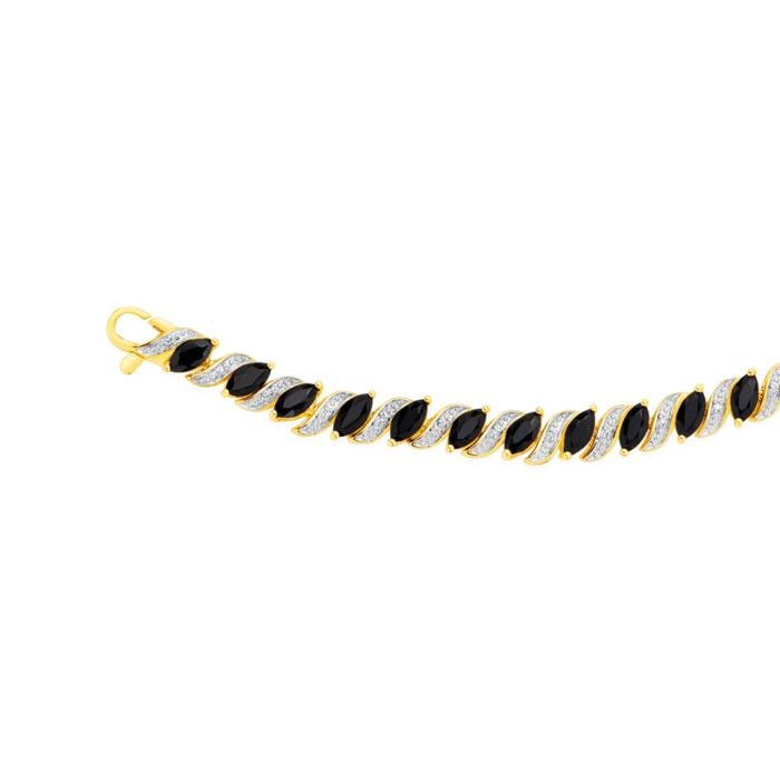 9ct Gold Sapphire & Diamond Bracelet