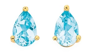 9ct Gold Sky Blue Topaz Stud Earrings