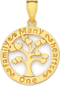 9ct Gold Tree of Life Message Pendant