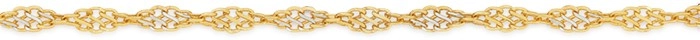 9ct Gold Two Tone 19cm Solid Infinity Bracelet