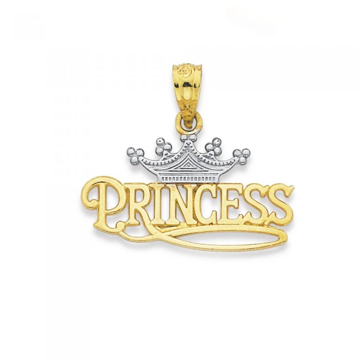 9ct Gold Two Tone 'Princess' Pendant