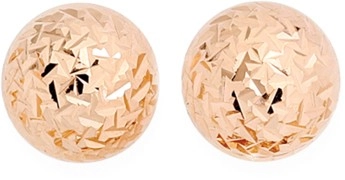 9ct Rose Gold 6mm Diamond-Cut Ball Stud Earrings