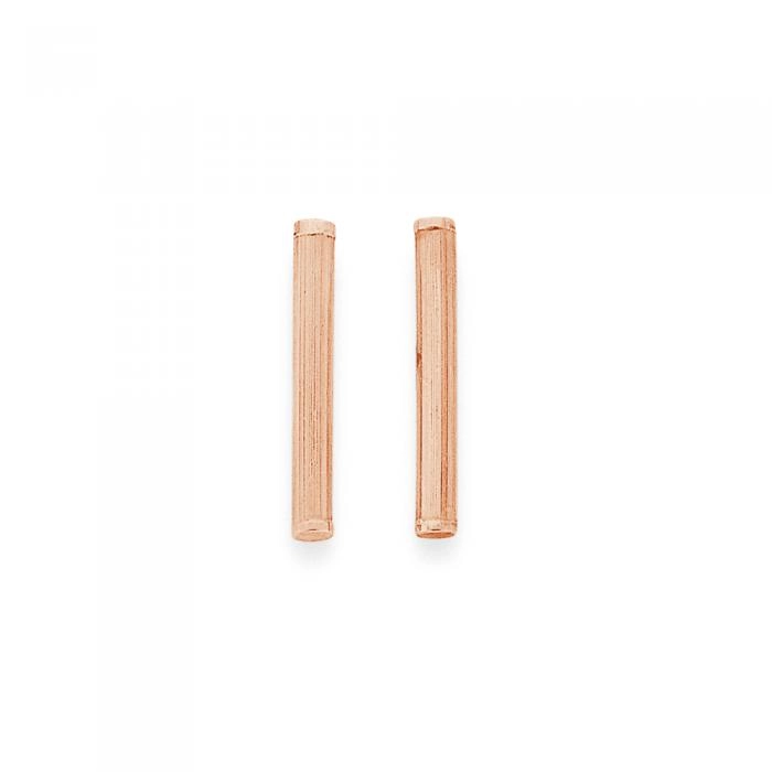 9ct Rose Gold Bar Stud Earrings