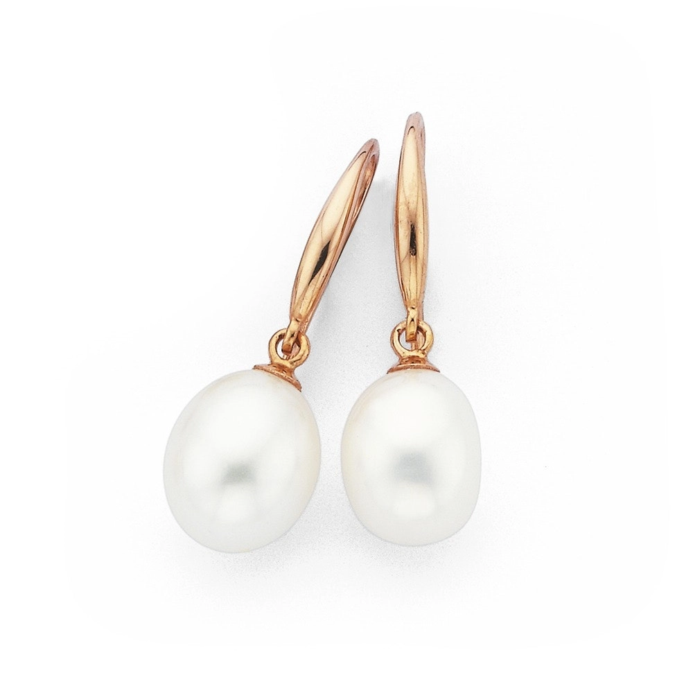 9ct Rose Gold Cultured Fresh Water Pearl Earrings