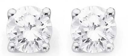 9ct White Gold Diamond Stud Earrings